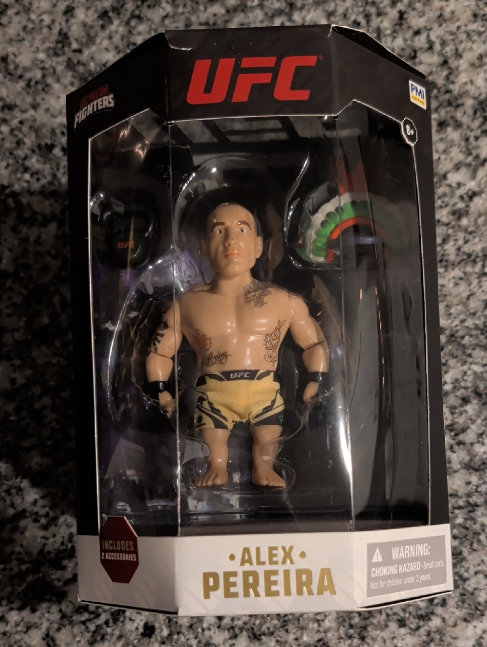 UFC Alex Pereira Figure with Black & Yellow Shorts